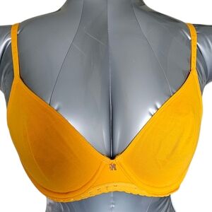 NWT Savage X Fenty Cotton Jersey Unlined Bra - Yellow Amber, Size 34B